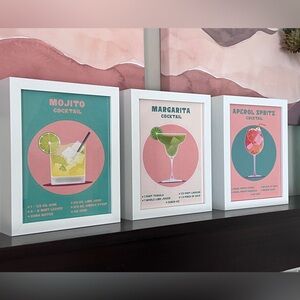 3 Vintage Drink Prints (no frames)